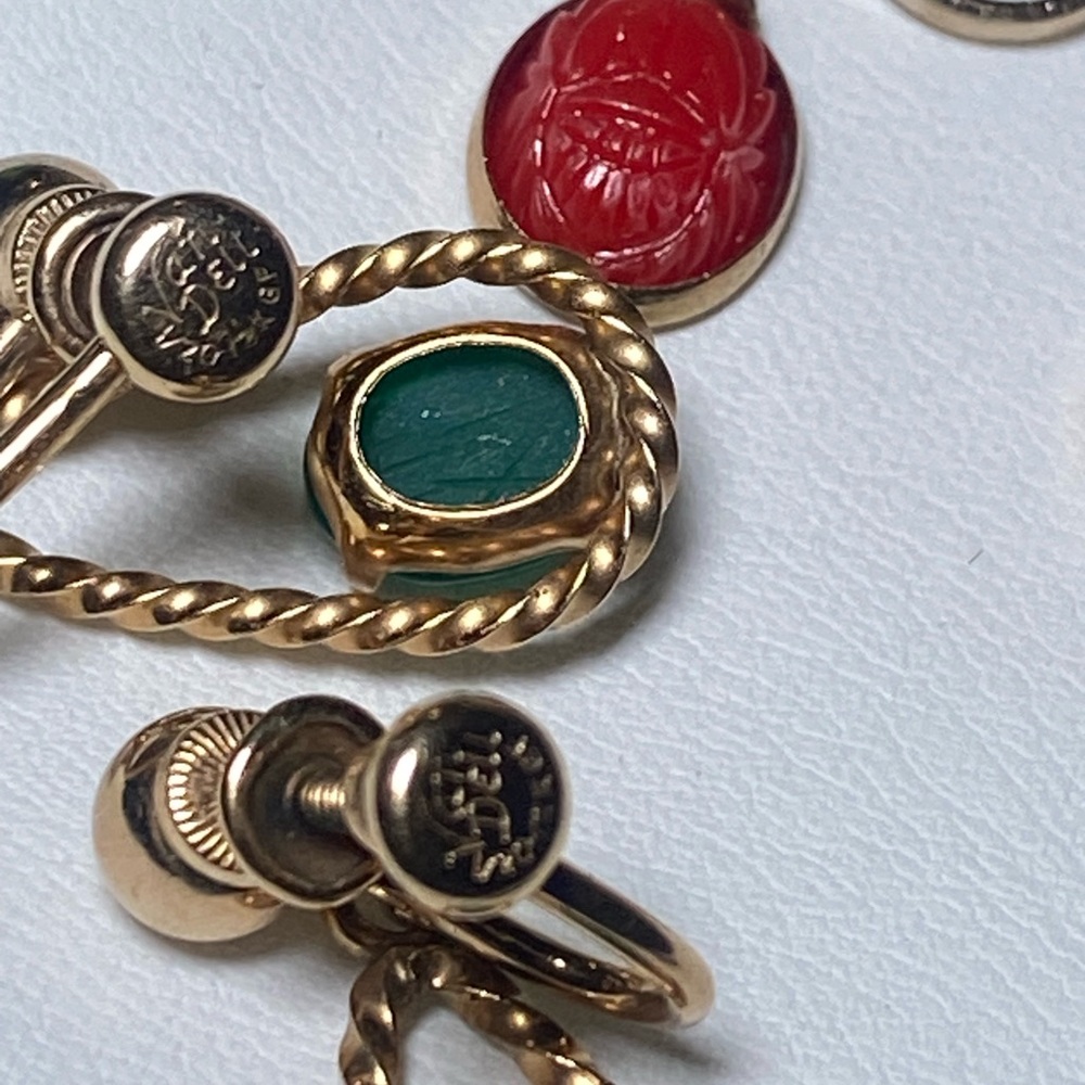Vintage Van Dell Scarab Earrings - Picture 6 of 7